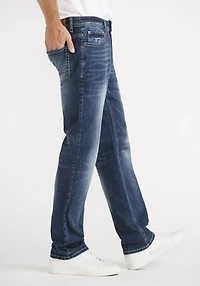 Men's Dark Blue Slim Straight Jeans