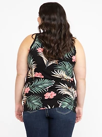Women's Tropical Crochet Neck Tank