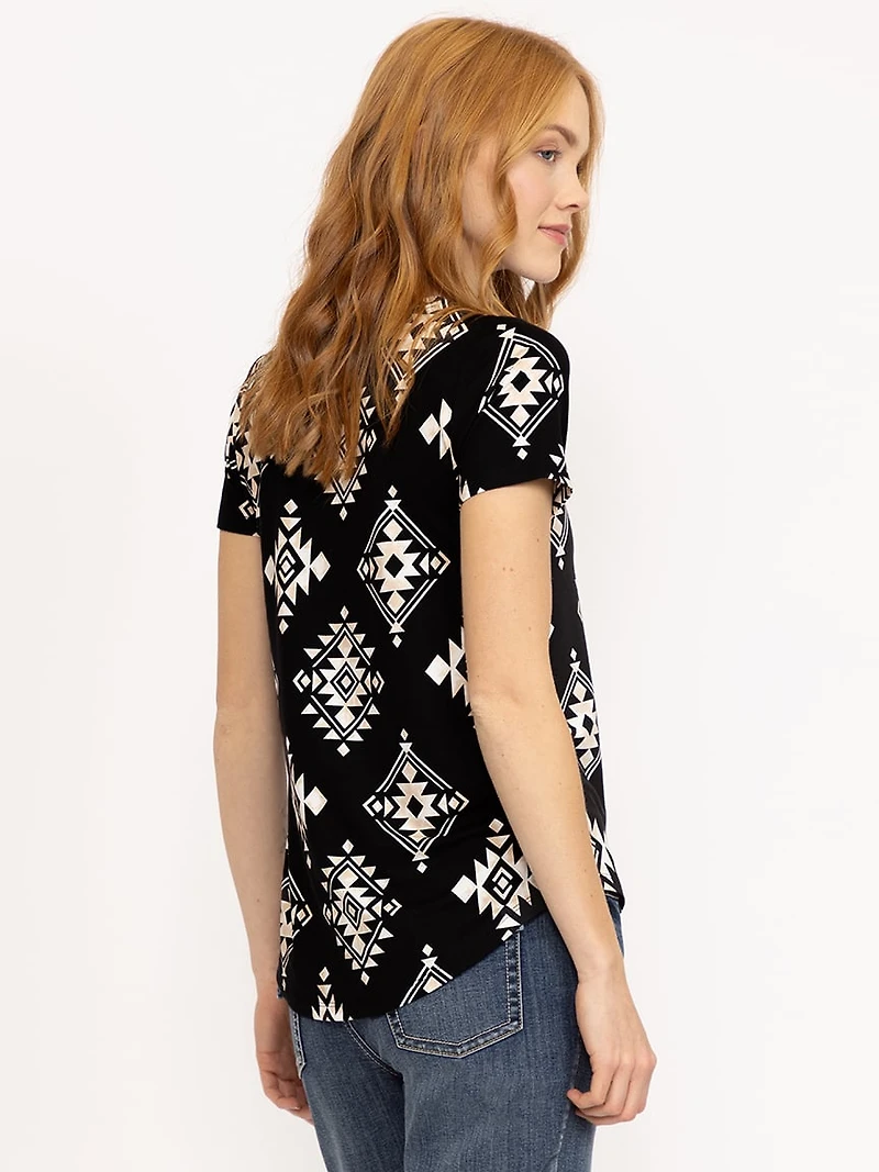 Women's Geometric Crew Neck Tee