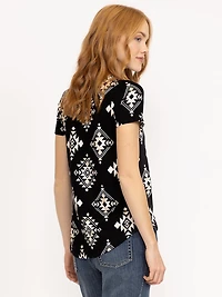 Women's Geometric Crew Neck Tee