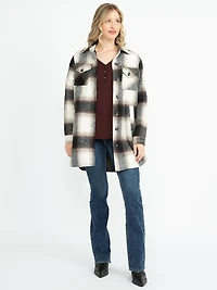 Women's Plaid Button Front Shacket