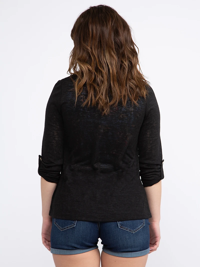 Women's Roll Sleeve Cardigan