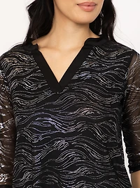 Women's Mesh V neck Blouse