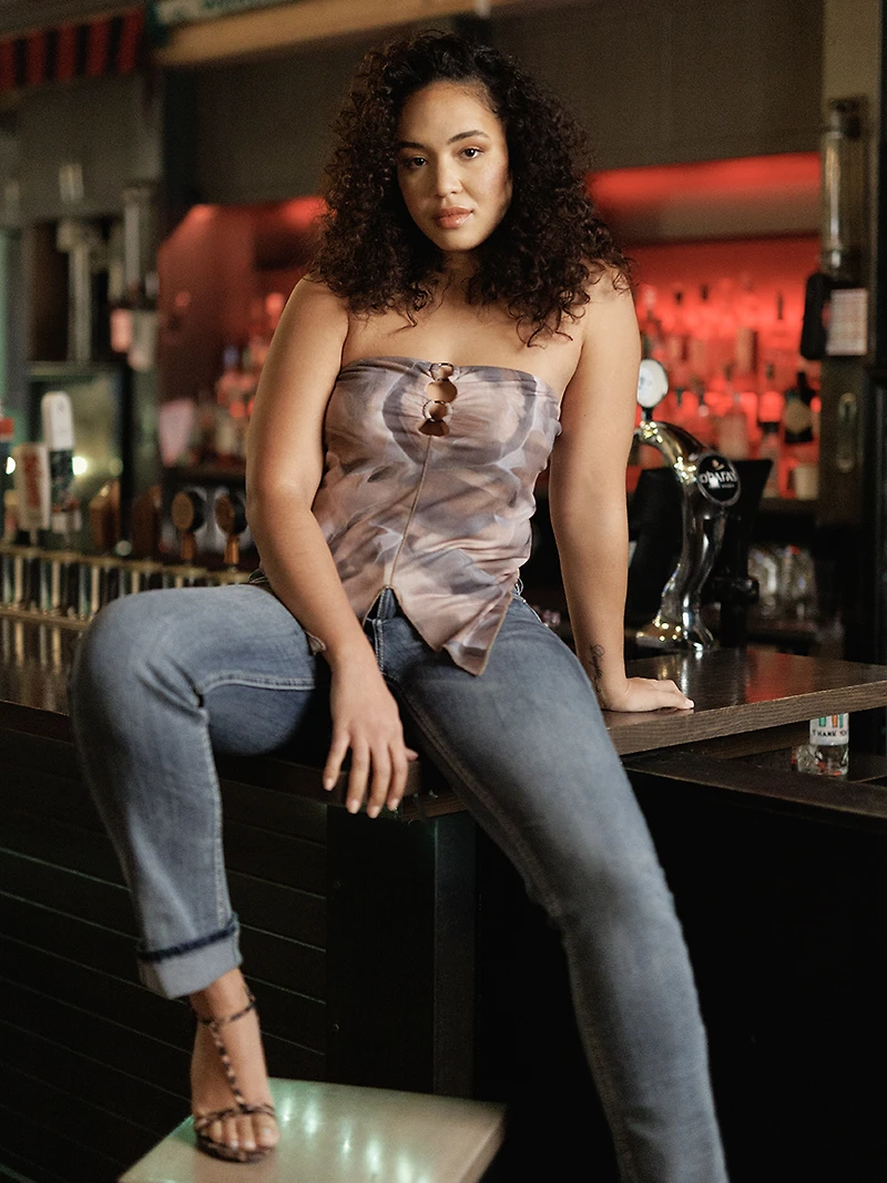 Women's Swirl Print Tube Top