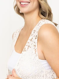 Women's Long Crochet Vest
