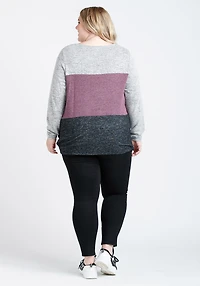 Women's Colour Block Twist Hem Top