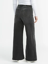 Women's Black High Rise Wide Leg Jeans