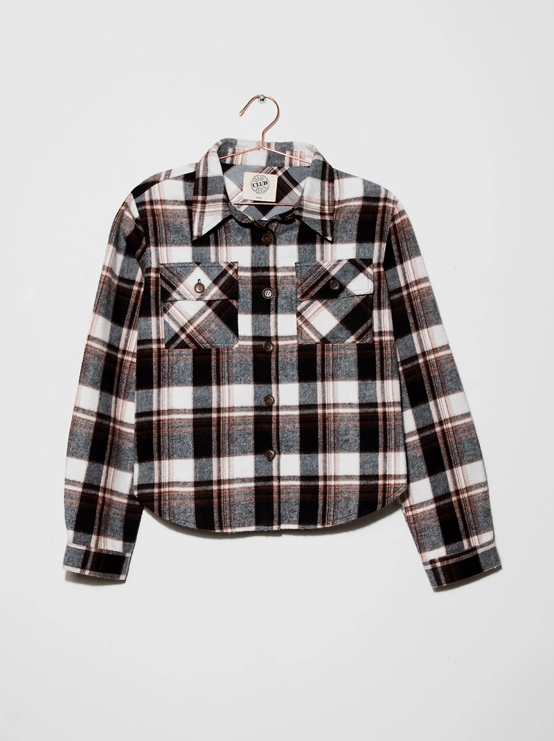 Women's Crop Plaid Shirt