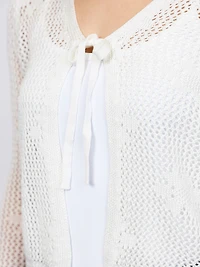 Women's Daisy Stitch Tie Front Cardigan