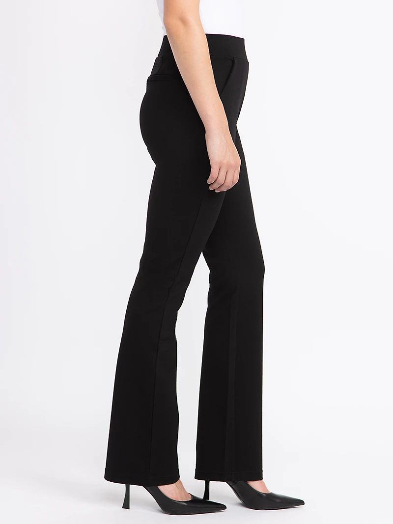 Women's Black Pull-on Ponte Boot Cut Pant