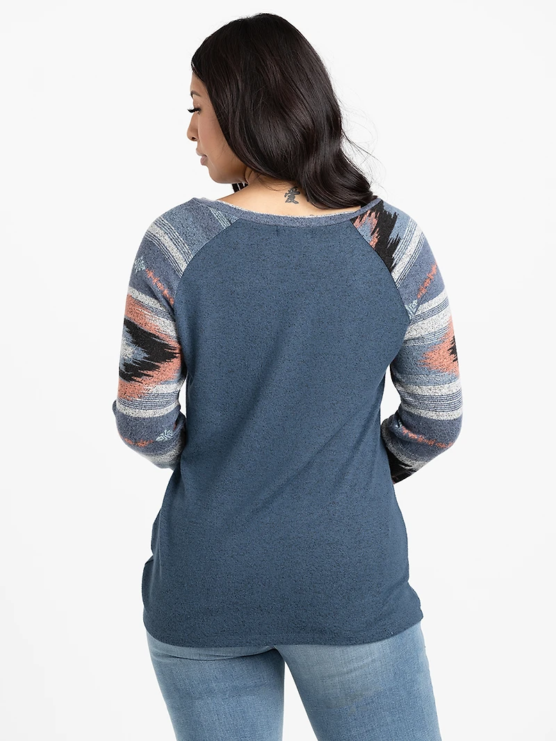 Women's Color Block Twist Hem Top