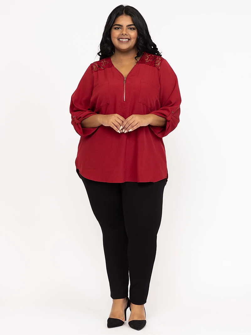 Women's Half Zip Blouse