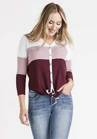Women's Colour Block Waffle Top