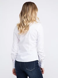 Women's Ruched Button Front Shirt