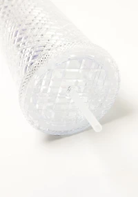 24 oz Diamond Cut Clear Tumbler