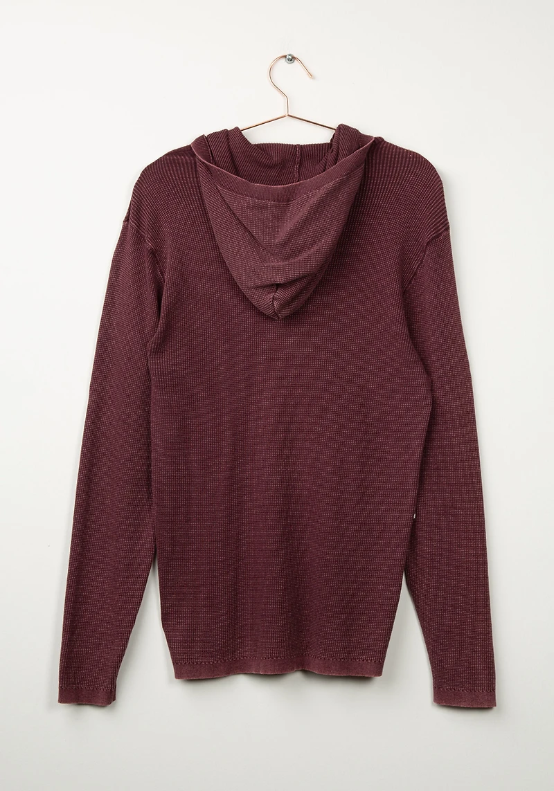 Men's Hooded Waffle Henley