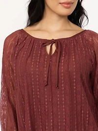 Women's Lace Peasant Top