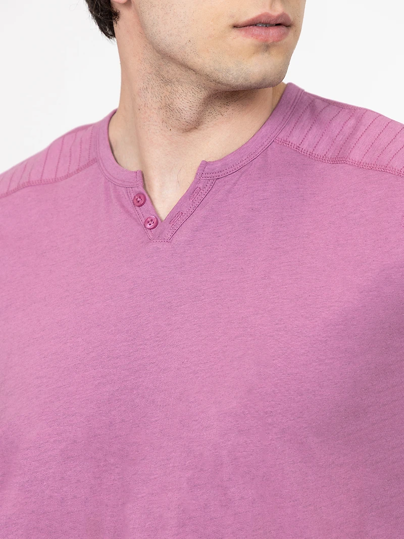 Men's Overdye Notch Henley Tee