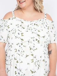 Women's Cold Shoulder Midi Dress