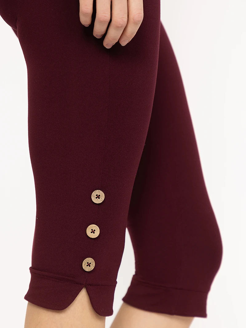 Women's Side Button Capri Legging