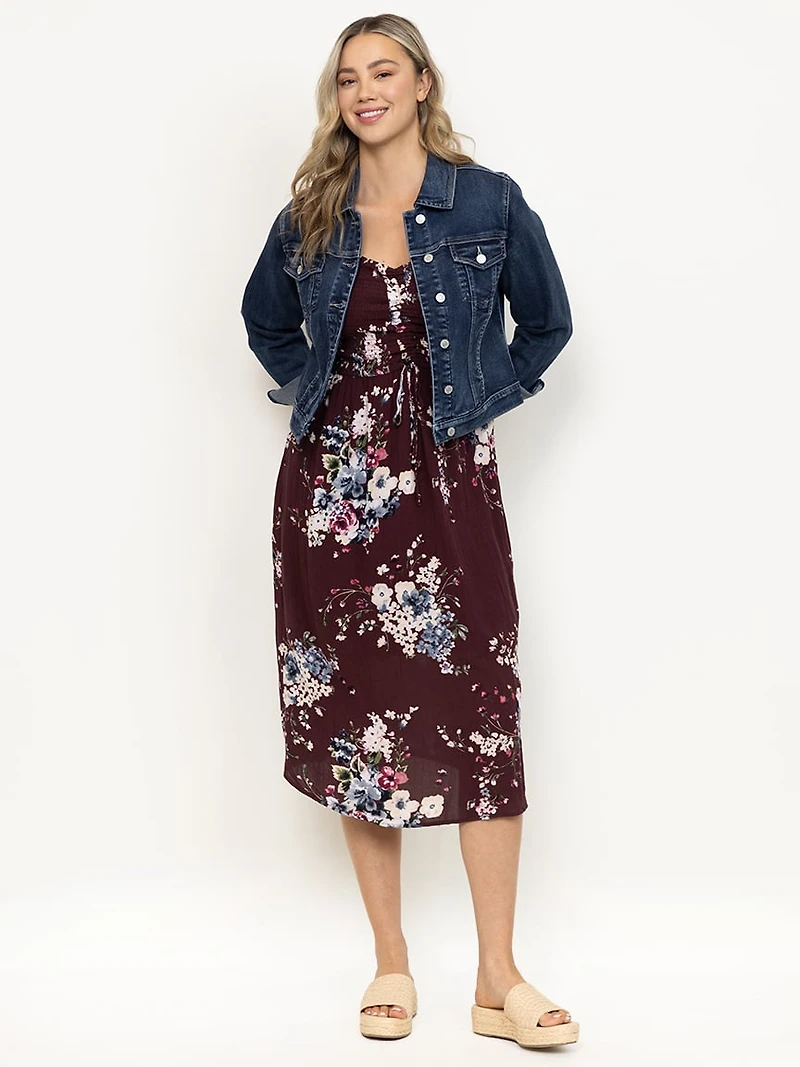 Women's Flutter Sleeve Midi Dress