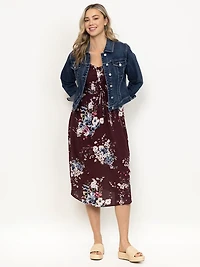 Women's Flutter Sleeve Midi Dress