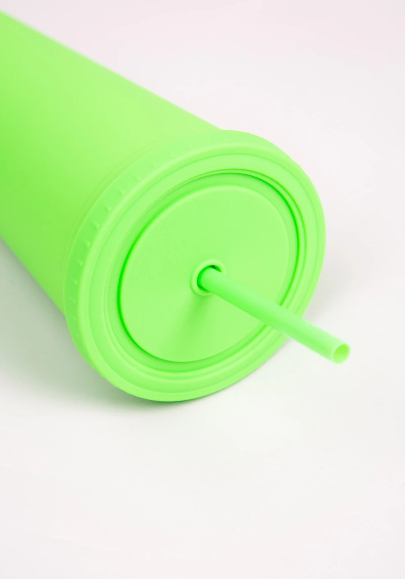24oz Rubber Coated Lime Tumbler