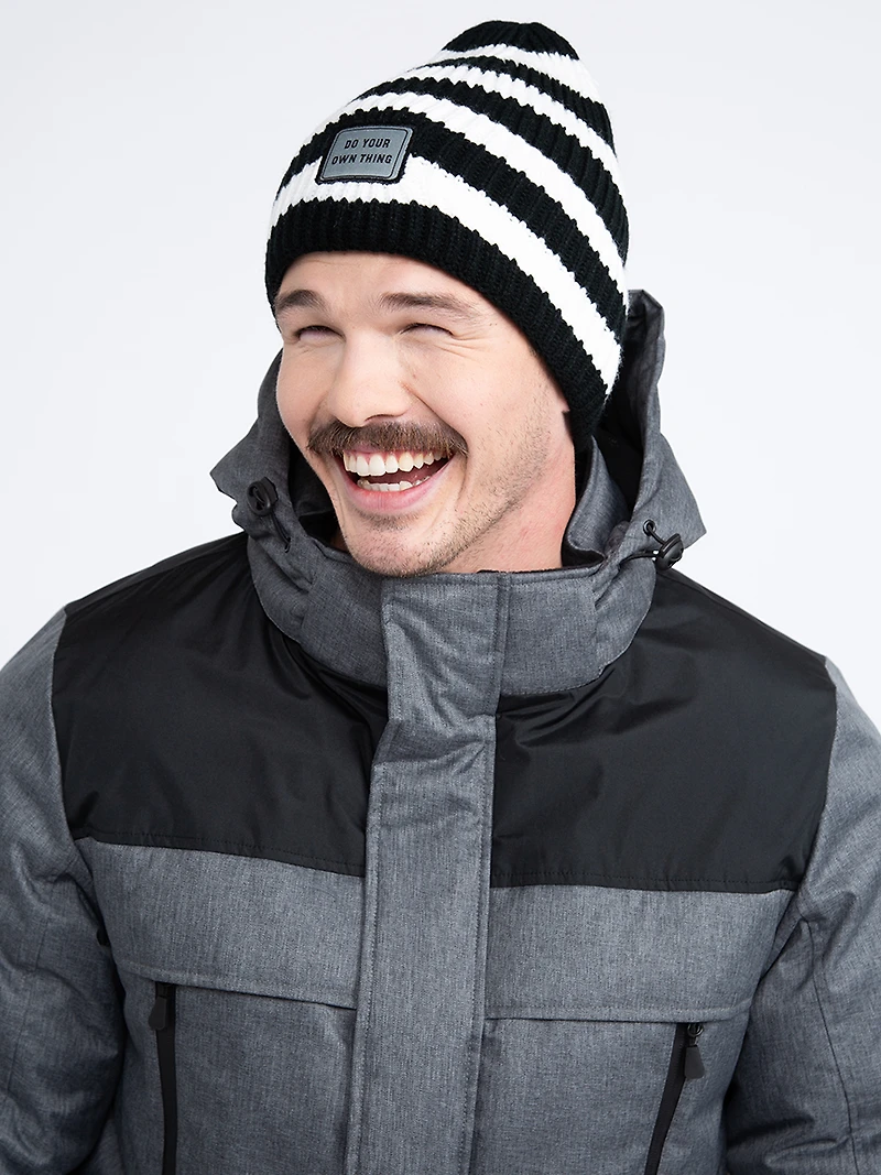 Neutral Stripe Cuff Beanie