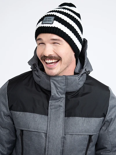 Neutral Stripe Cuff Beanie