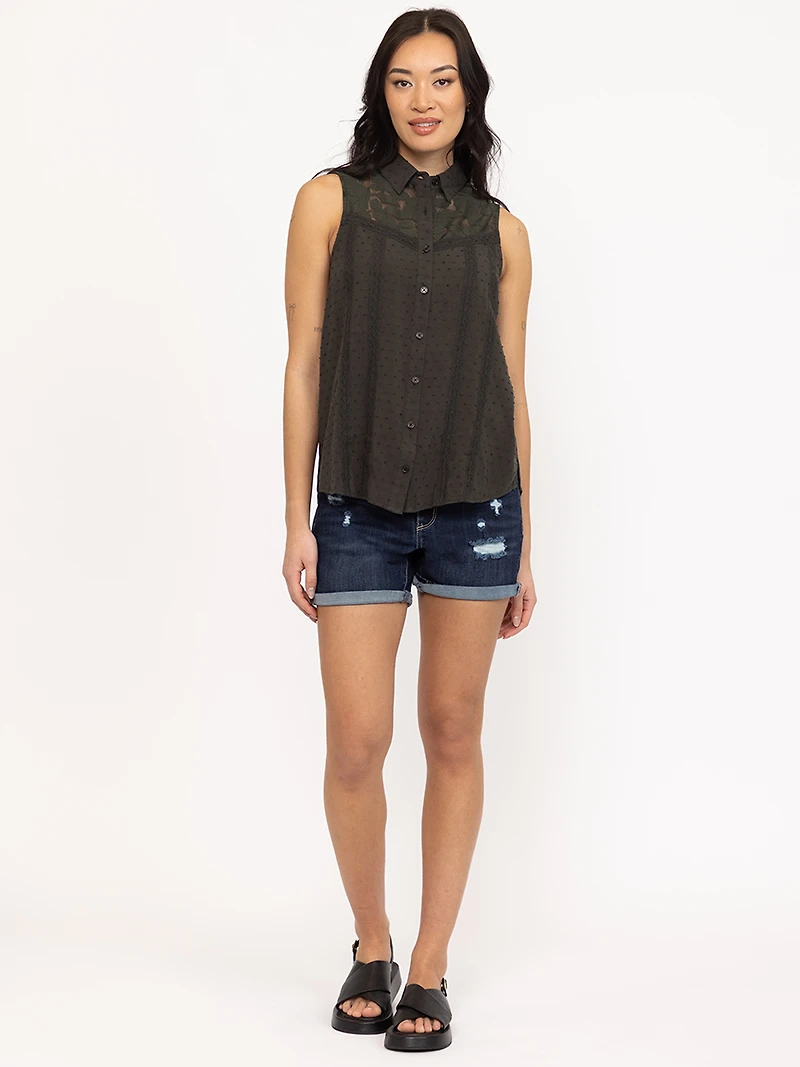 Women's Lace Insert Shirt