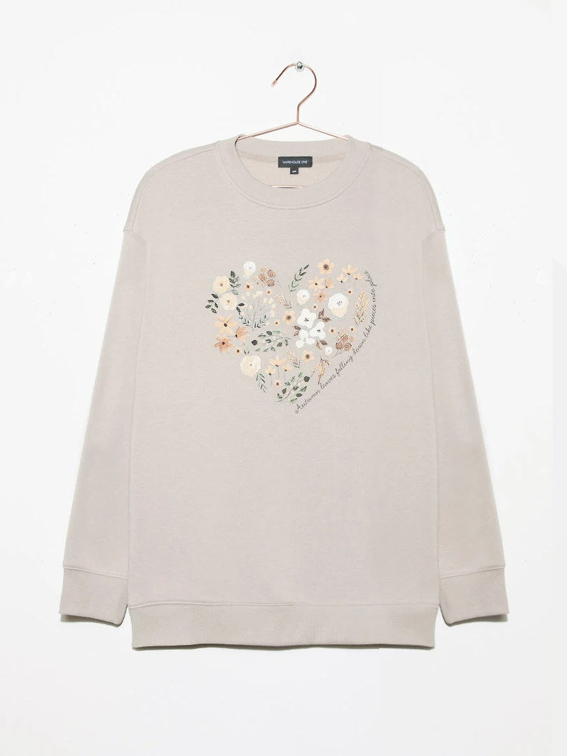 Women's Autumn Heart Sweat Shirt