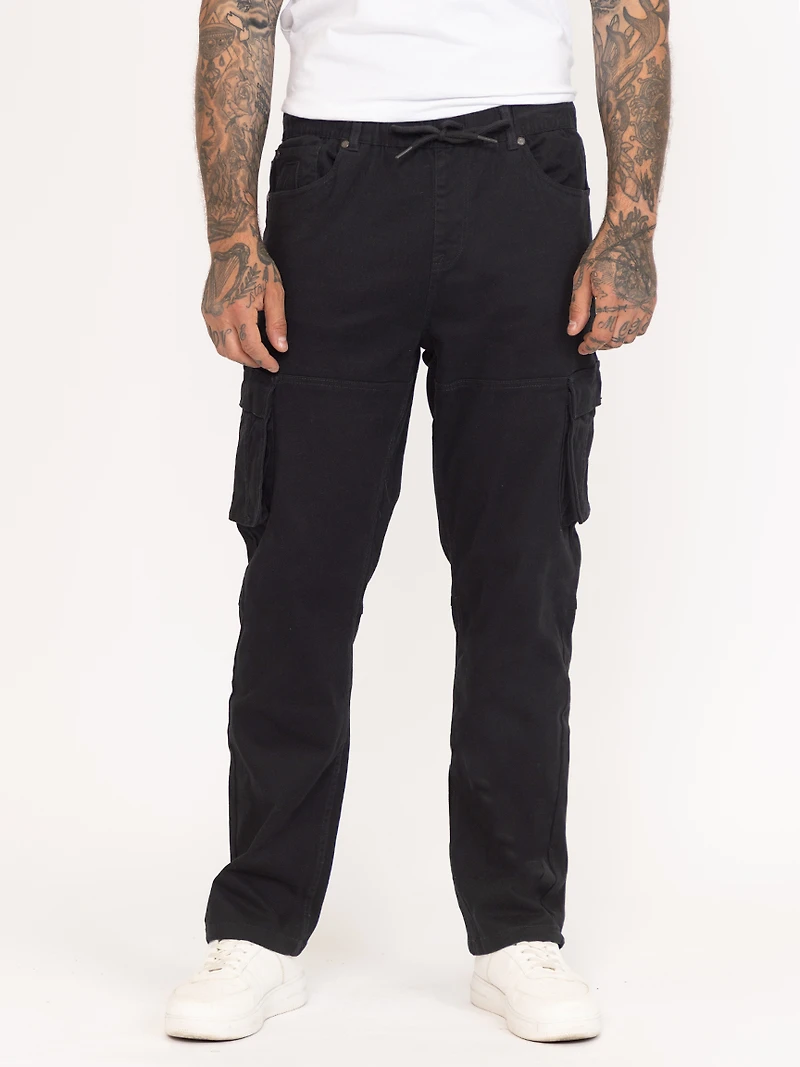 DNM WORKS Men's Black Cargo Sneaker Pant