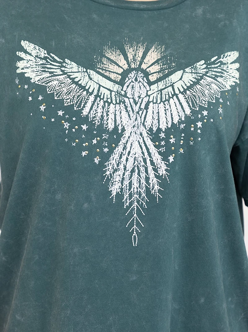 Women's Washed Eagle Oversized Tee