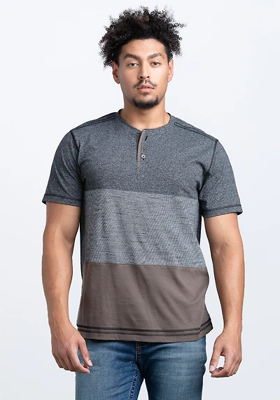 Men's Colour Block Henley Tee