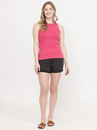 Women's Washed Rib Crew Neck Tank