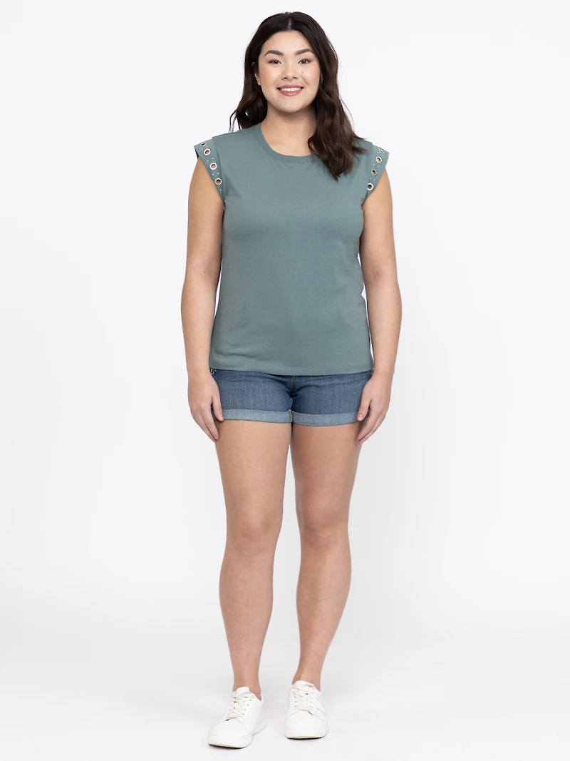 Women's Grommet Muscle Tee