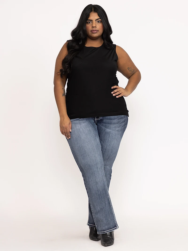 Women's Mesh Side Ruched Tank