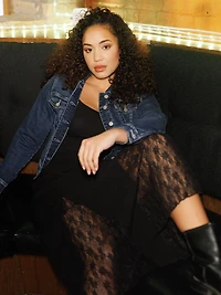 Women's Lace Insert Maxi Skirt