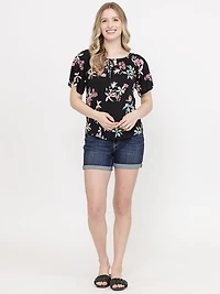 Women's Tropical Peasant Top