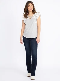Women's Pieced Cross Neck Top