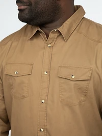 Men's Solid Washed Poplin Shirt