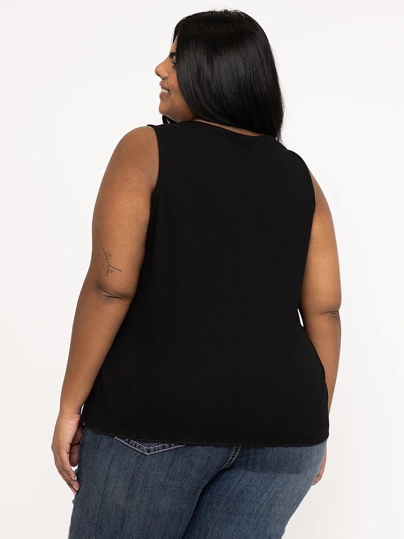 Women's Rib Split Neck Tank
