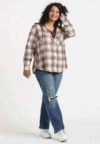 Women's Flannel Plaid Hoodie