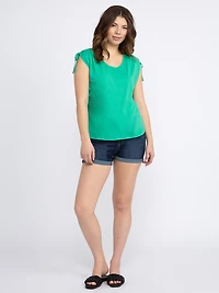 Women's Cap Sleeve Tee with Ties