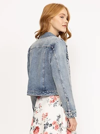 Women's Light Wash Cropped Denim Jacket