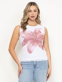 Women's Hibiscus Mesh Tank