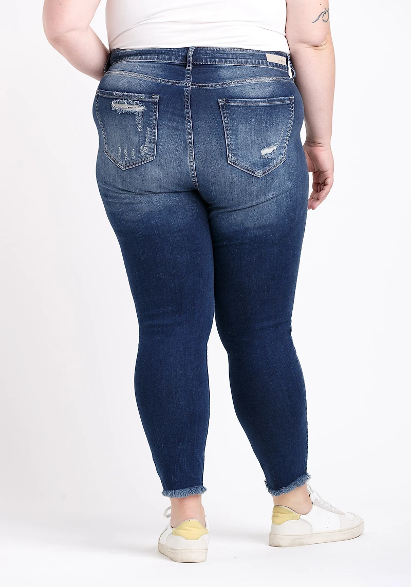 Women's Plus High Rise Distress Crop Skinny Jeans