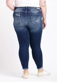 Women's Plus High Rise Distress Crop Skinny Jeans