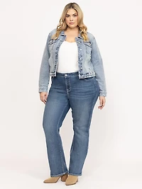 Women's Light Wash Fitted Denim Jacket