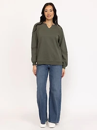 Women's Crochet Trim Sweatshirt